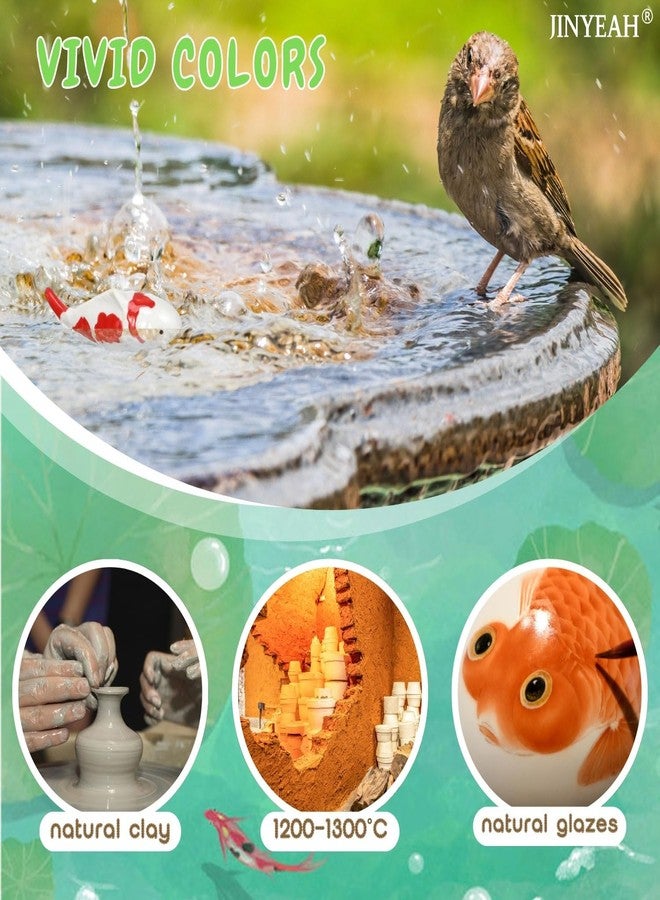 JINYEAH Ceramic Floating Koi Fish【China Glaze Craftsmanship】 Pond Decor Ceramic Floating Fake Fish Goldfish Koi Decor for Floating Pond Fountain Birdbath Fake Aquarium Decor 2PCS - Image 4